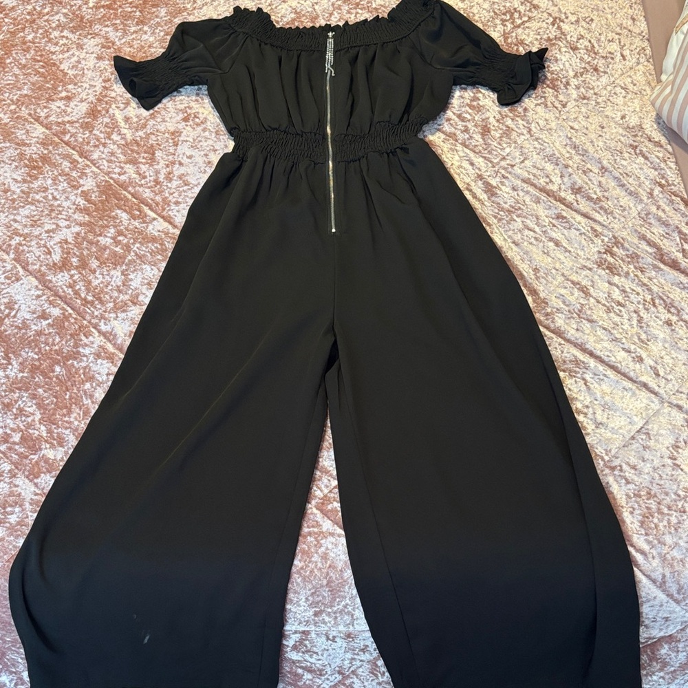 Elegant Black Off-Shoulder Jumpsuit